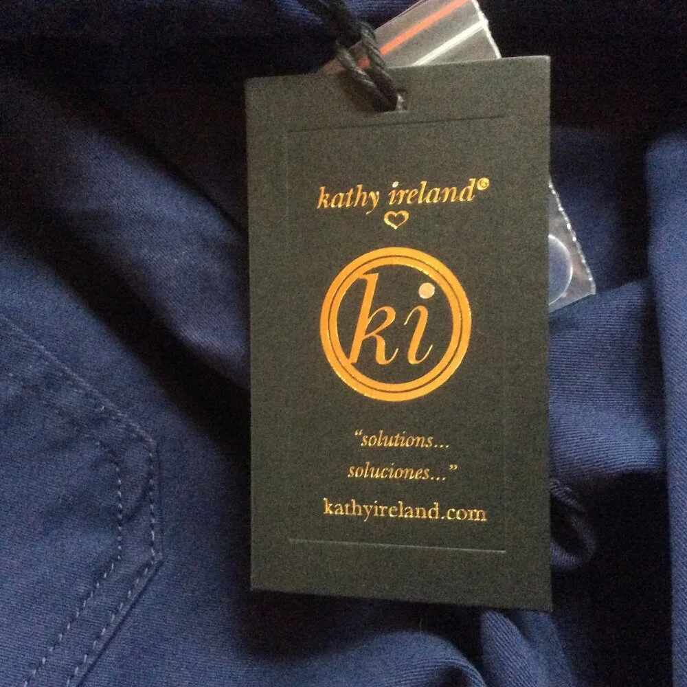 Kathy Ireland NWT Blue Cropped Nautical Pants Size 16W - Picture 3 of 7